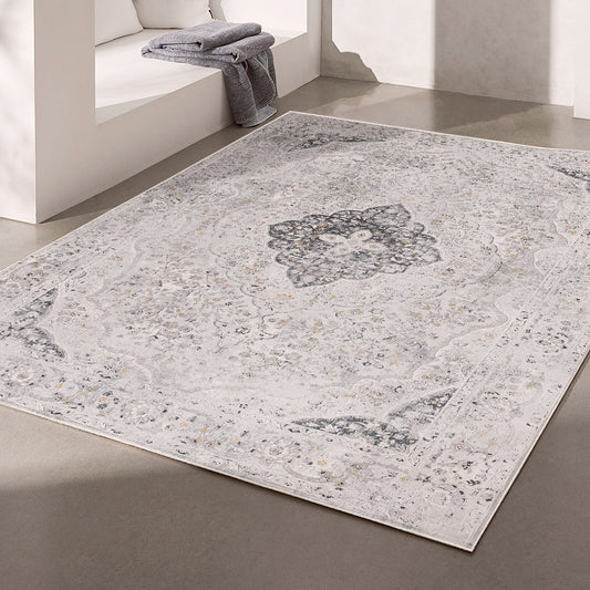 Tapis gris contemporain marocain Capri
