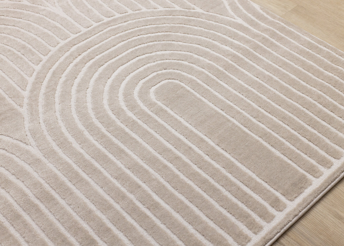 Contemporary Geometric Beige Area Rug