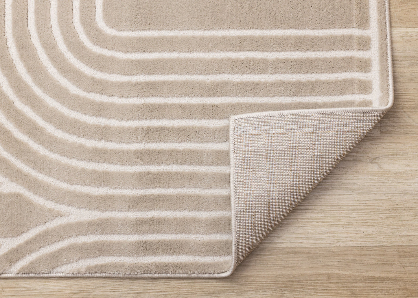 Contemporary Geometric Beige Area Rug
