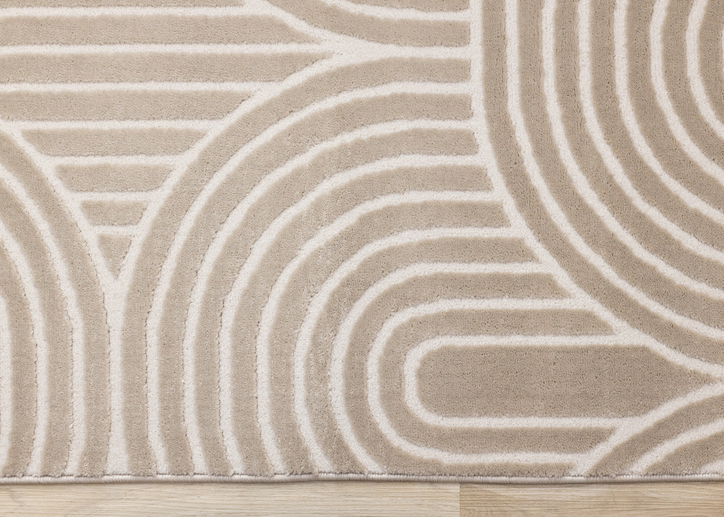 Contemporary Geometric Beige Area Rug