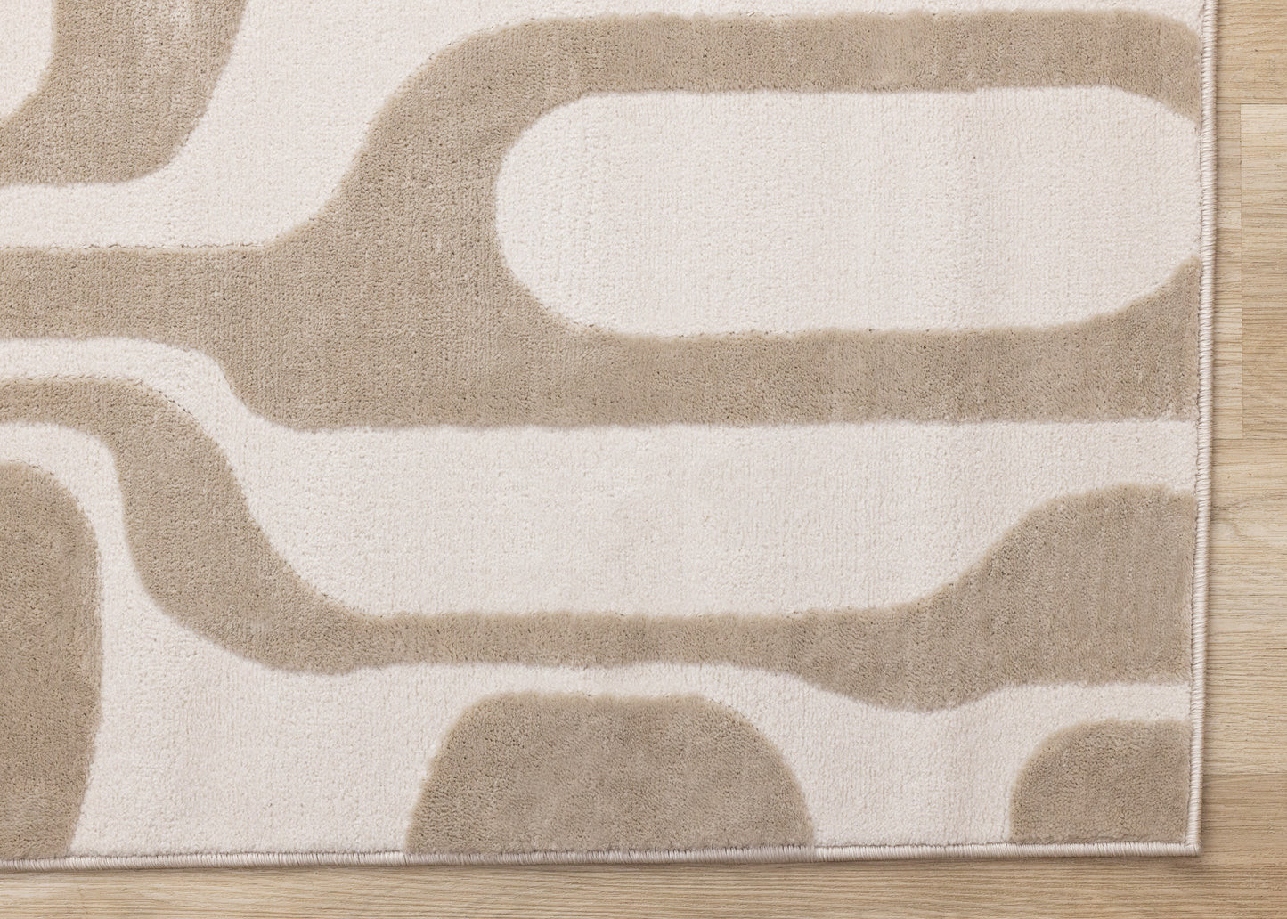Mid-Century Geometric Cream Area Rug