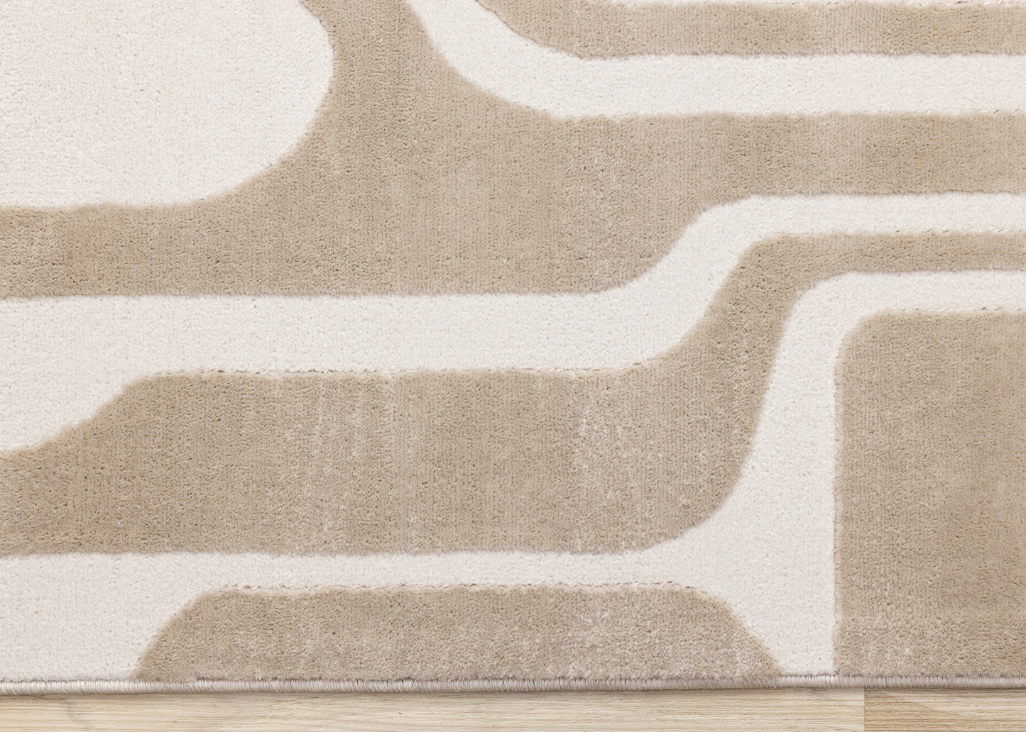 Mid-Century Geometric Cream Area Rug