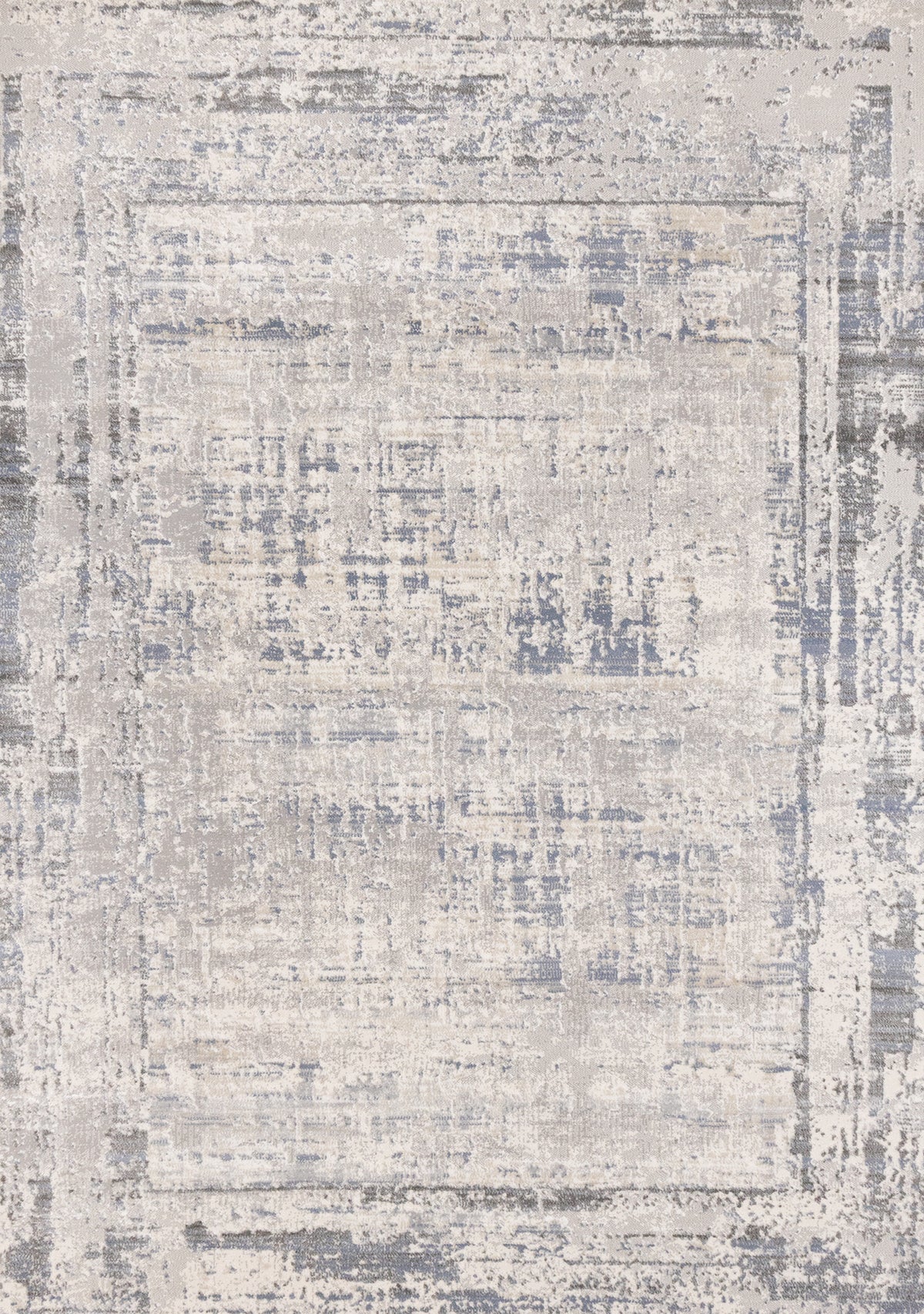 Alfombra contemporánea con borde orgánico gris