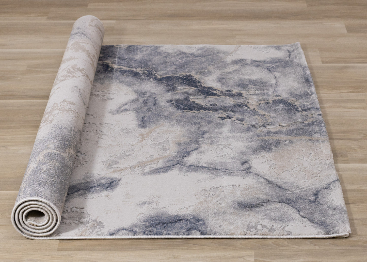 Contemporary Organic Blue Area Rug