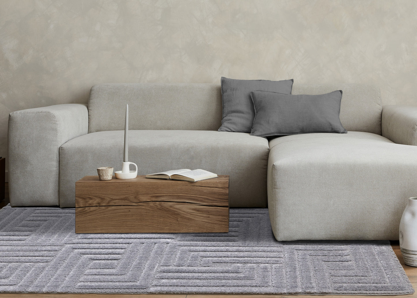Modern Geometric Blue Area Rug
