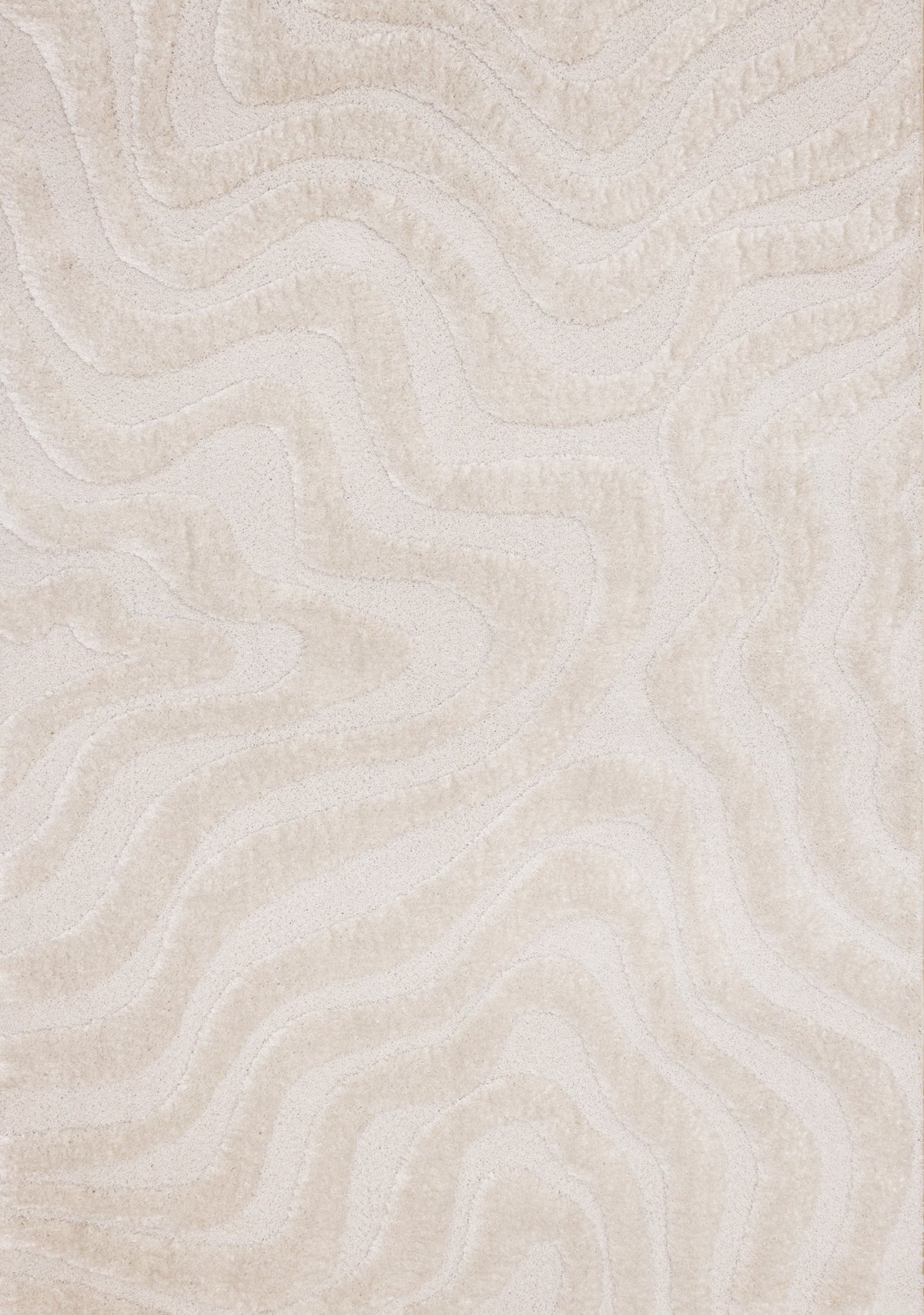 Alfombra Jensen orgánica moderna en blanco y beige