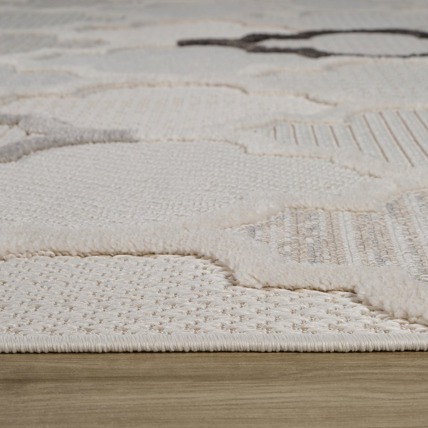 Elyra Trellis Comtemporary Cream and Beige Indoor Rug