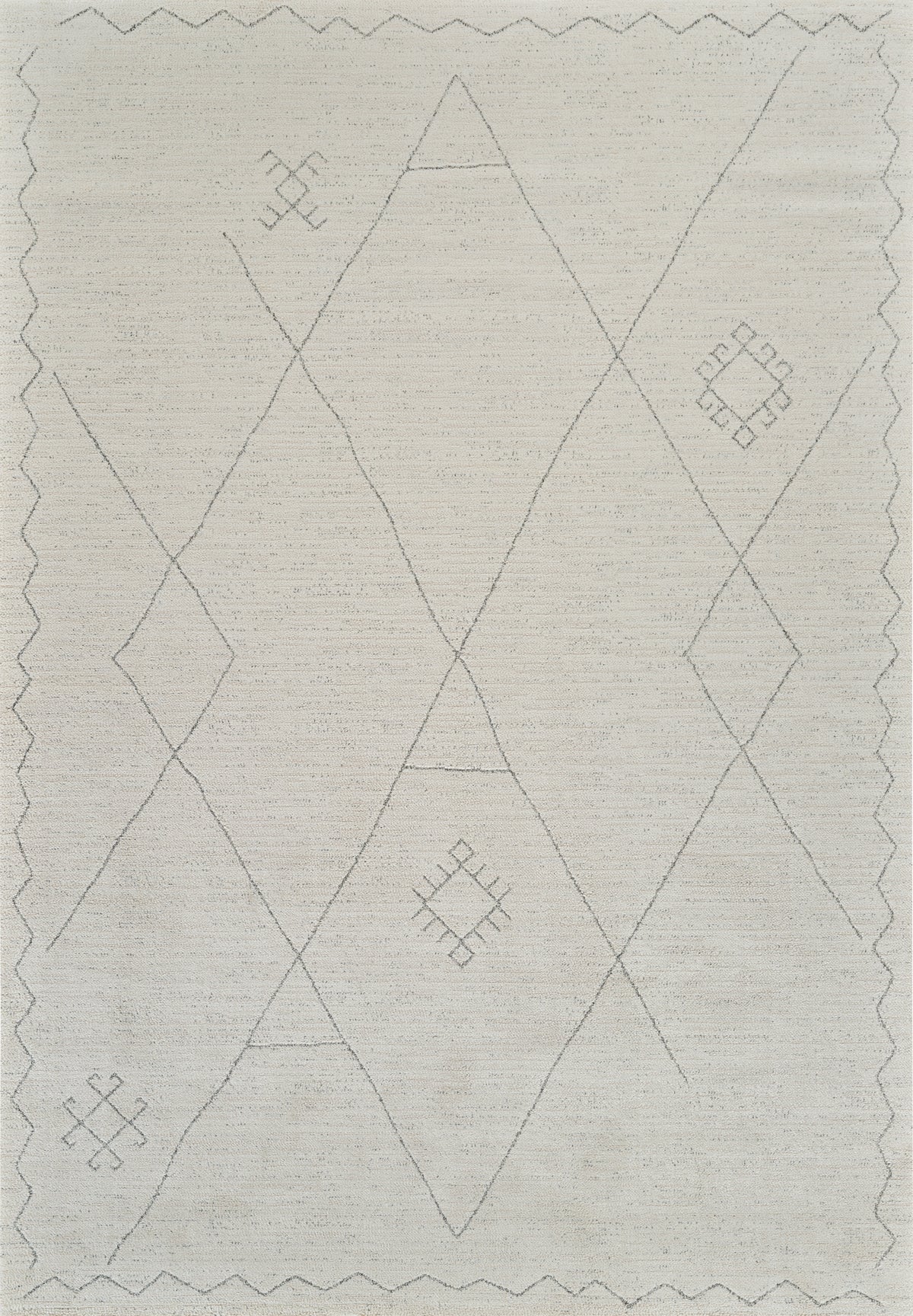 Alfombra de interior Nivara bohemio contemporáneo beige y crema
