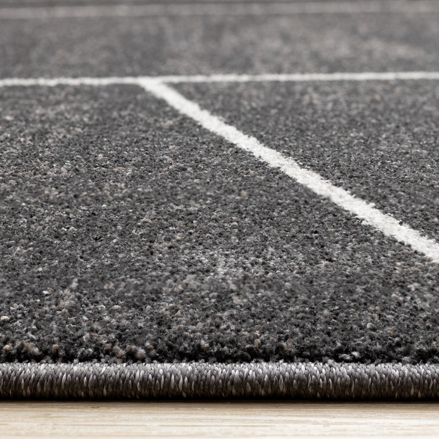 Tapis géométrique gris contemporain