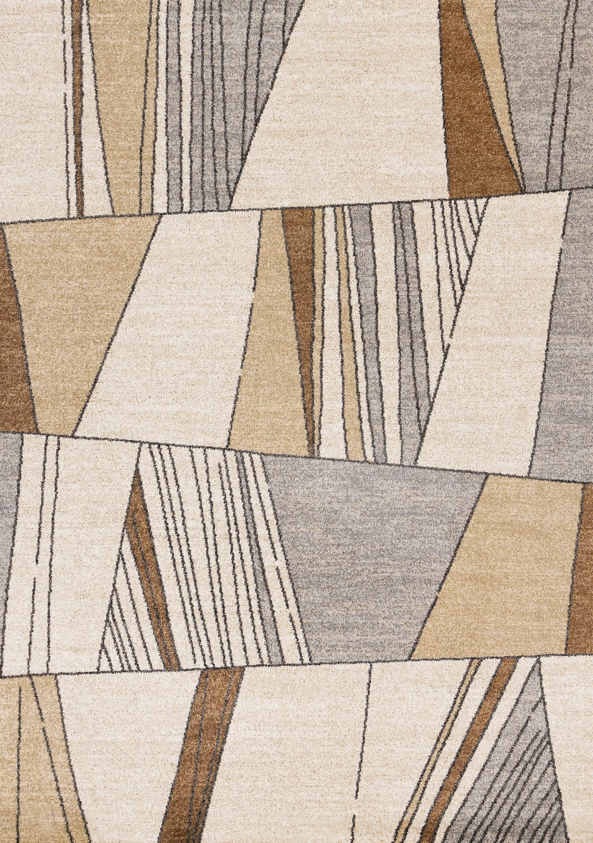 Alfombra Heron geométrica contemporánea en crema y beige
