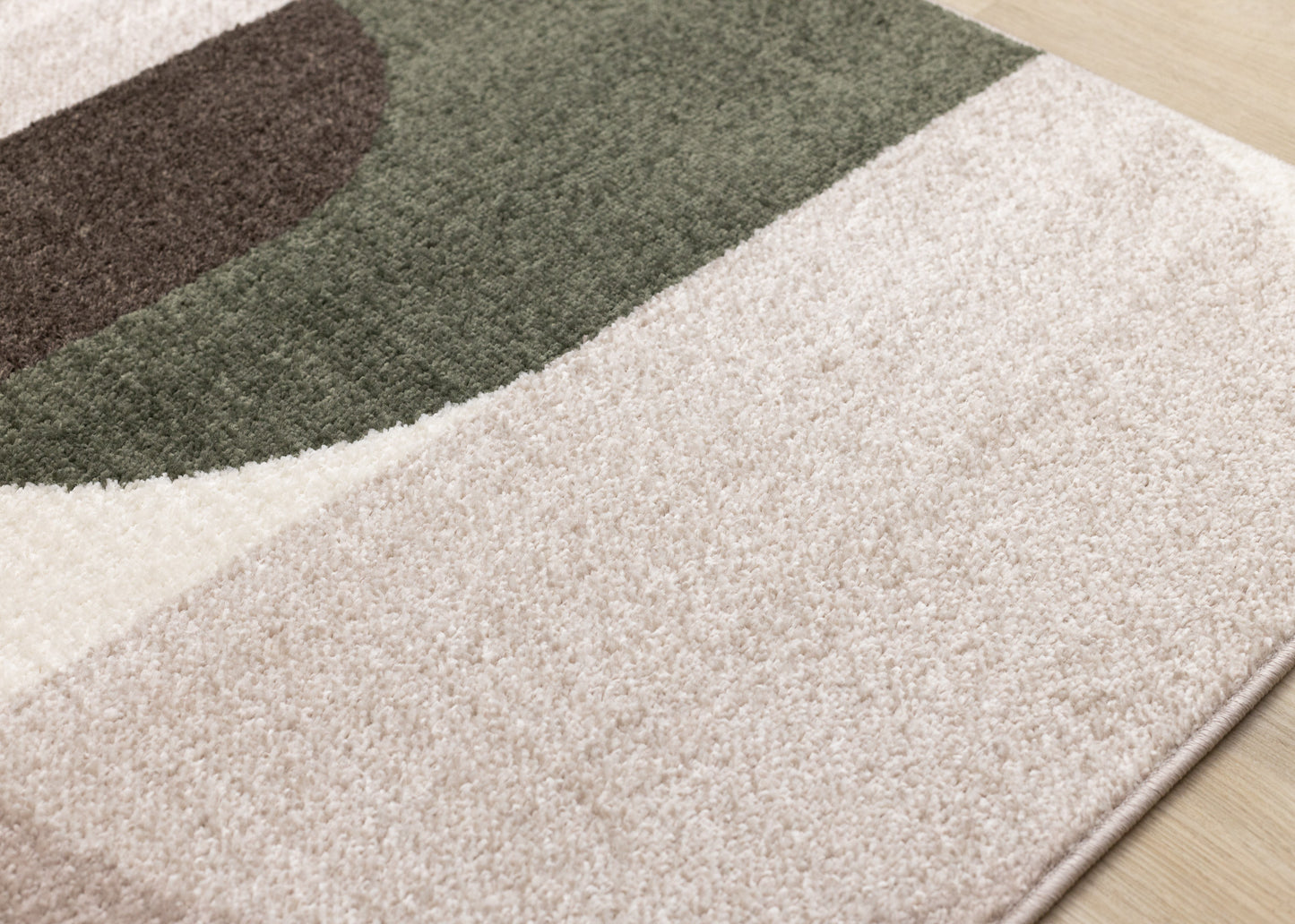 Contemporary Geometric Tonal Solid Cream Area Rug