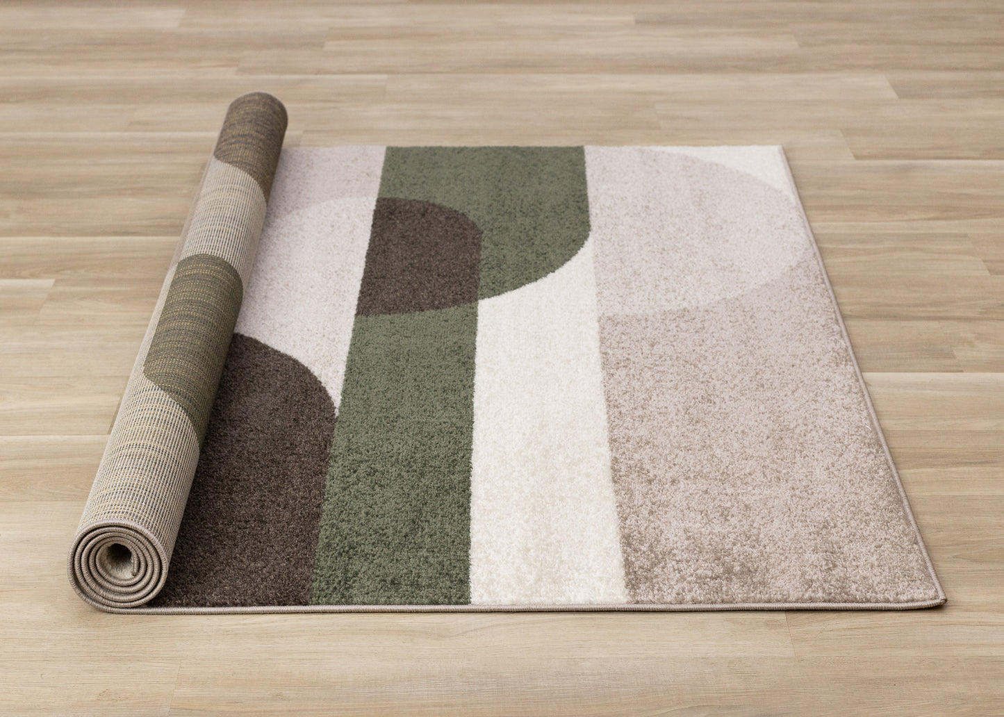Contemporary Geometric Tonal Solid Cream Area Rug