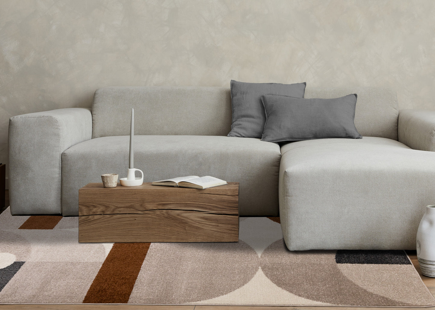 Contemporary Geometric Cream Area Rug