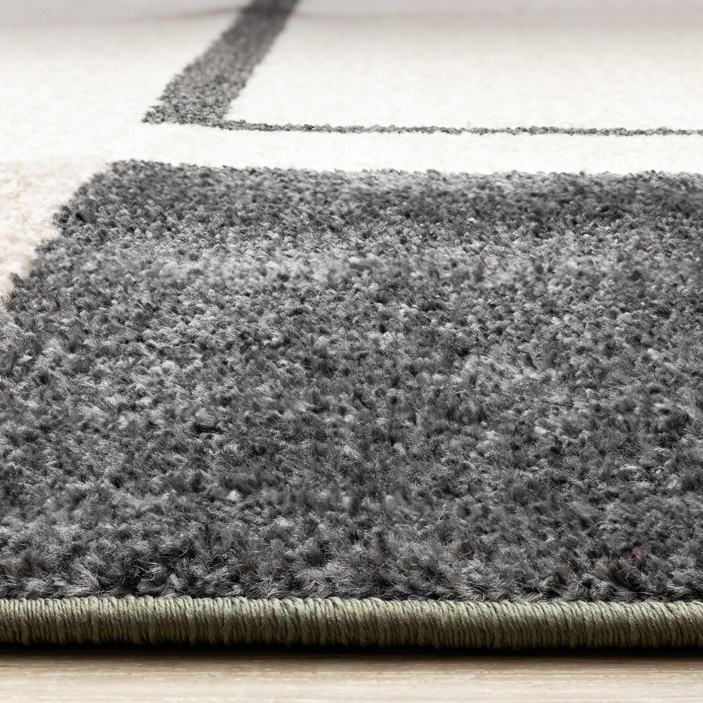 Alfombra geométrica contemporánea verde