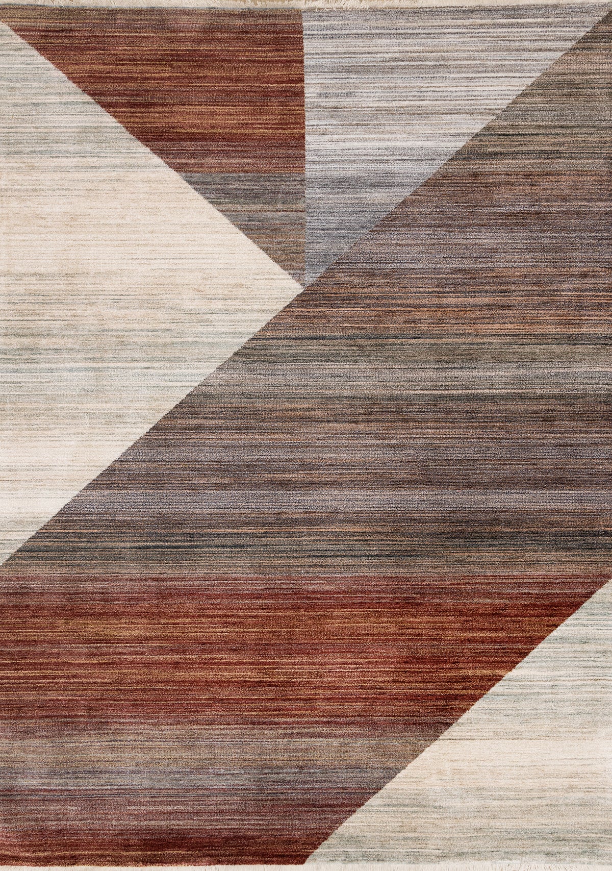 Tapis contemporain vieilli géométrique blanc