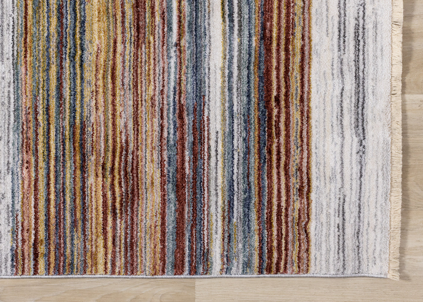 Alfombra contemporánea de rayas amarillas