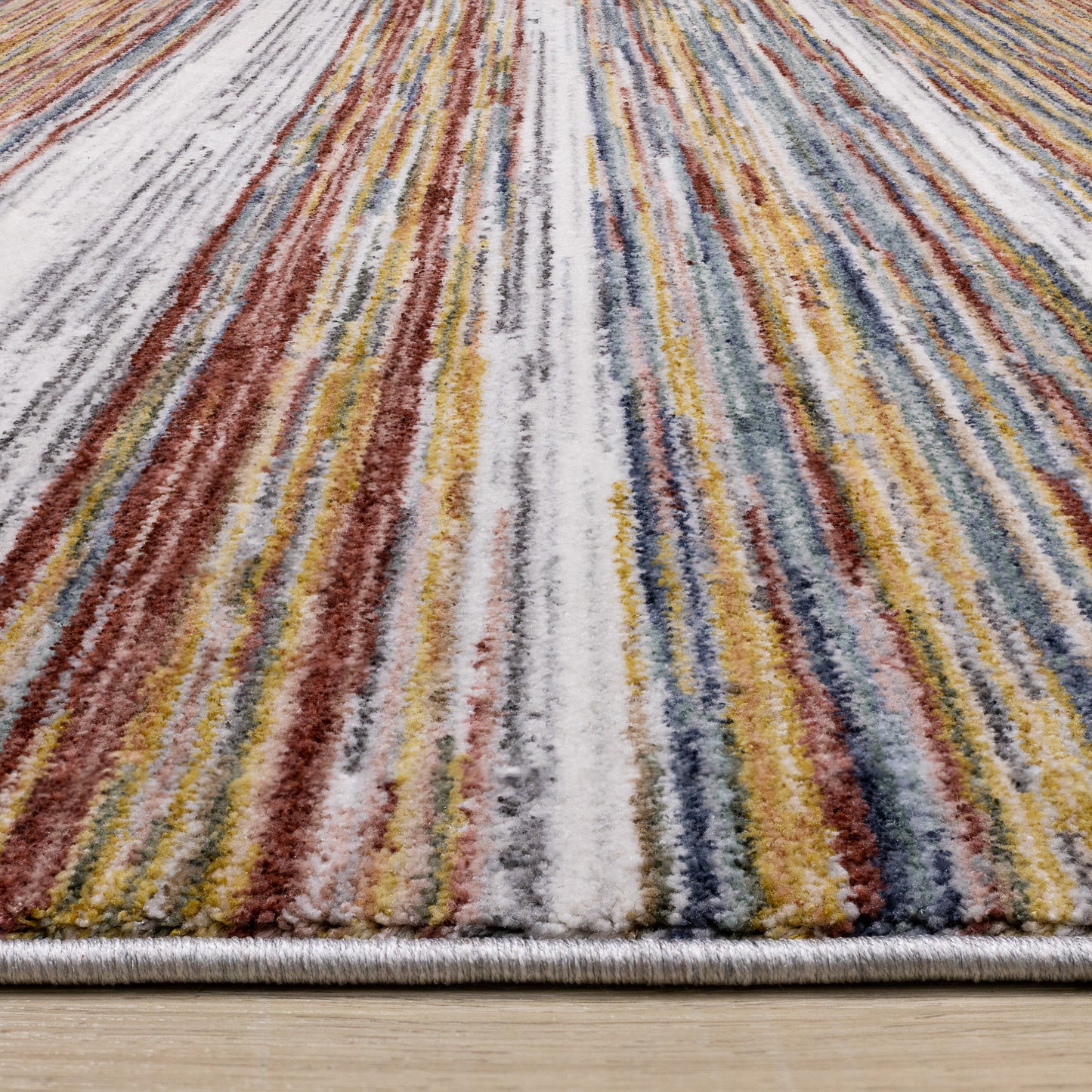 Alfombra contemporánea de rayas amarillas