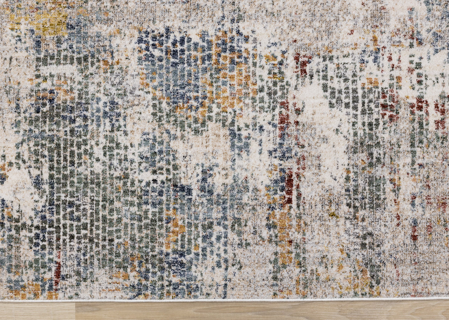 Contemporary Distressed Organic Cream Area Rug