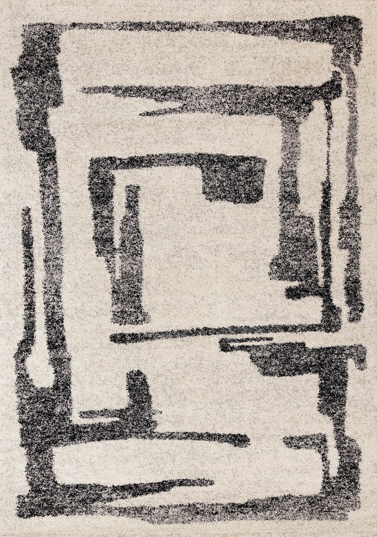Gentry Distressed Contemporary Cream and Black Indoor Rug