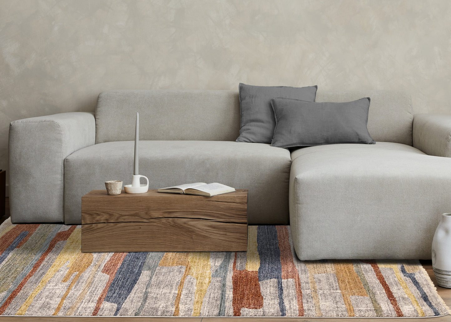Contemporary Organic Grey Area Rug