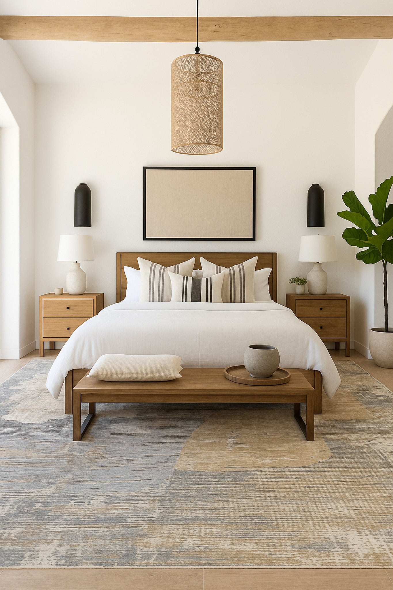 Nomad Abstract Modern Cream Rug