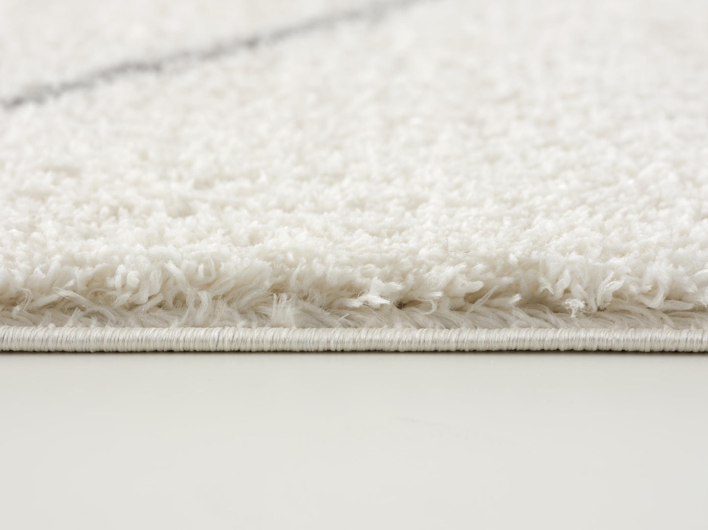 Tapis blanc à poils longs rétro Boho
