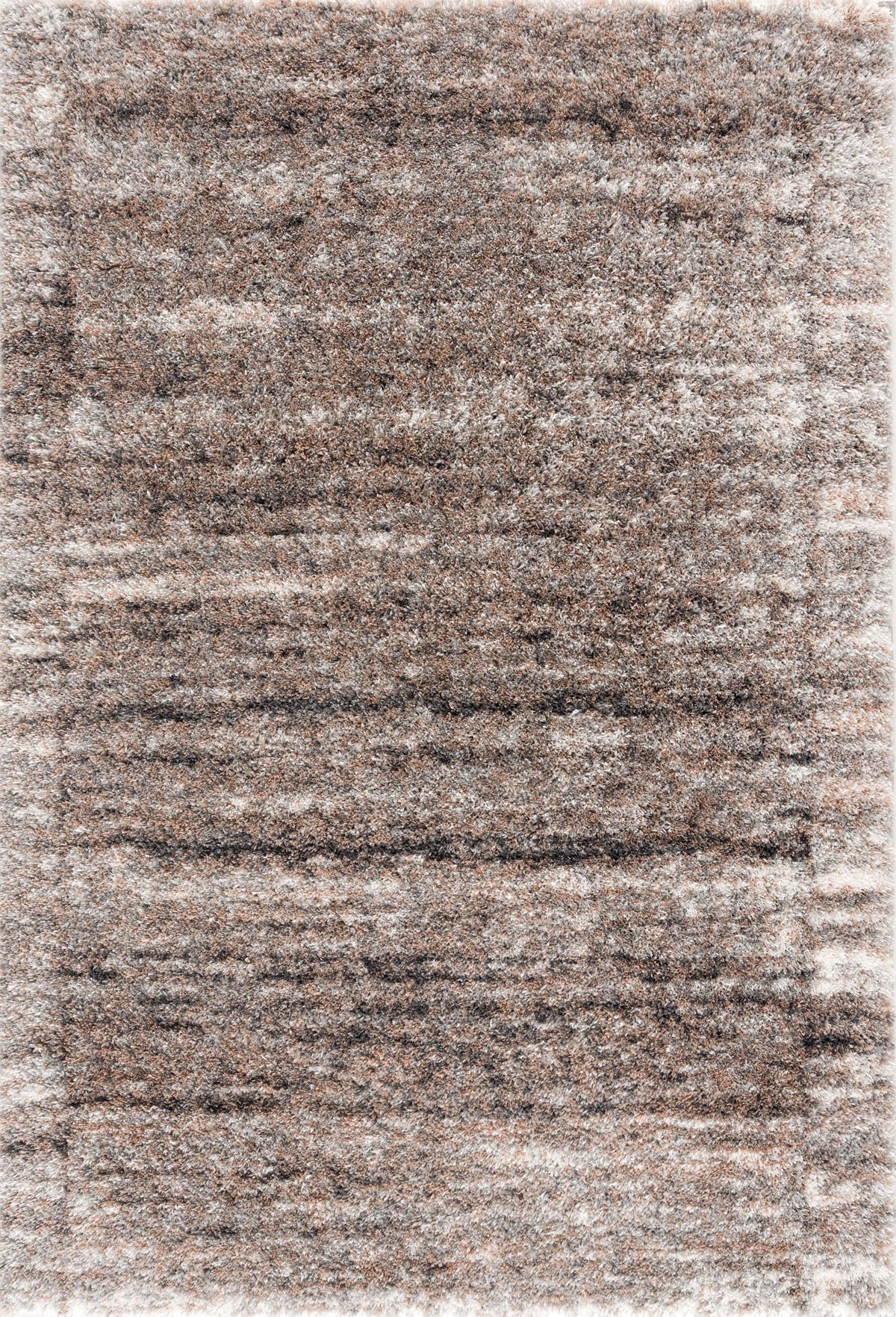 Tapis Soren ton sur ton rayé contemporain beige et marron