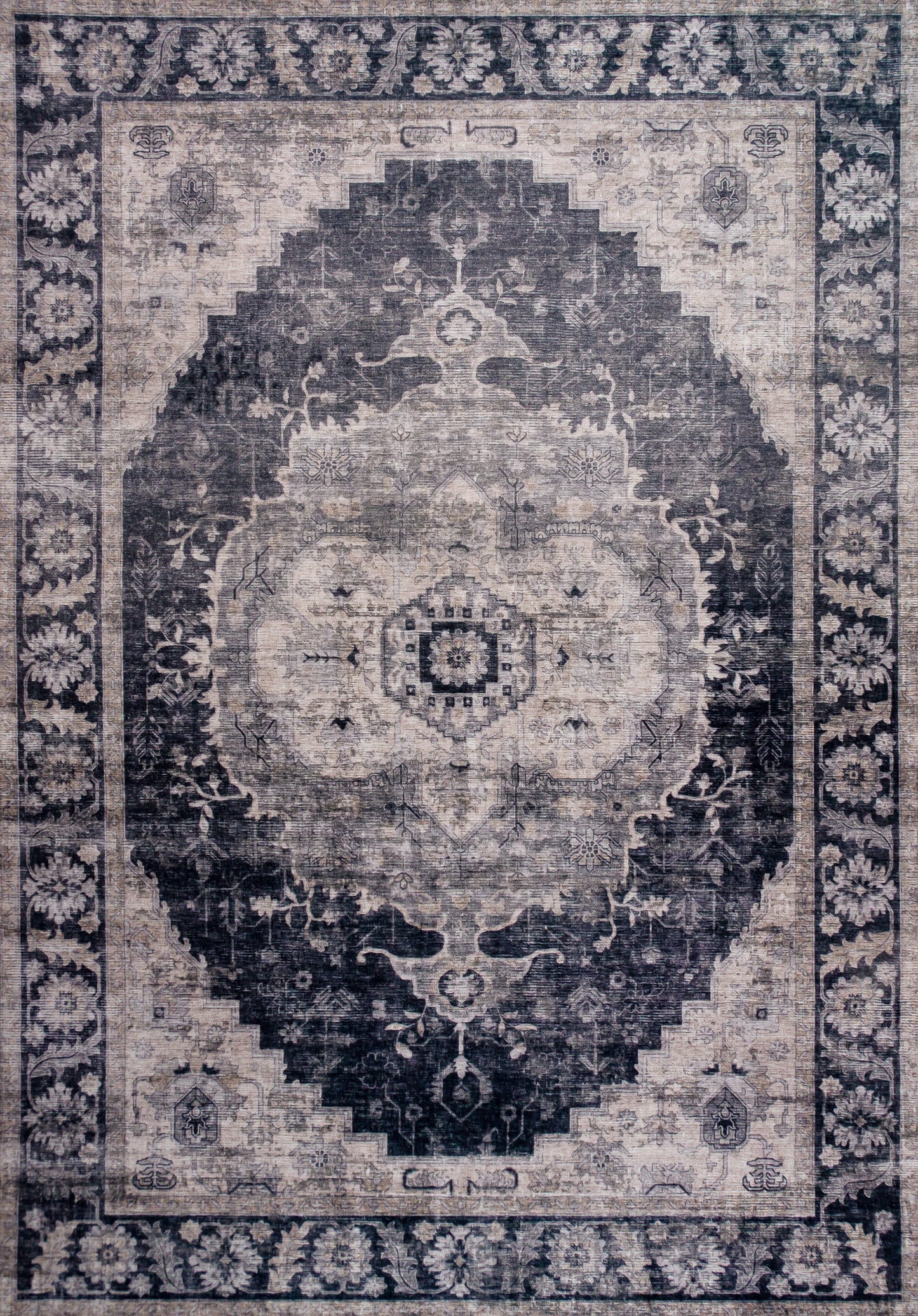 Aruba Traditional Black Rug