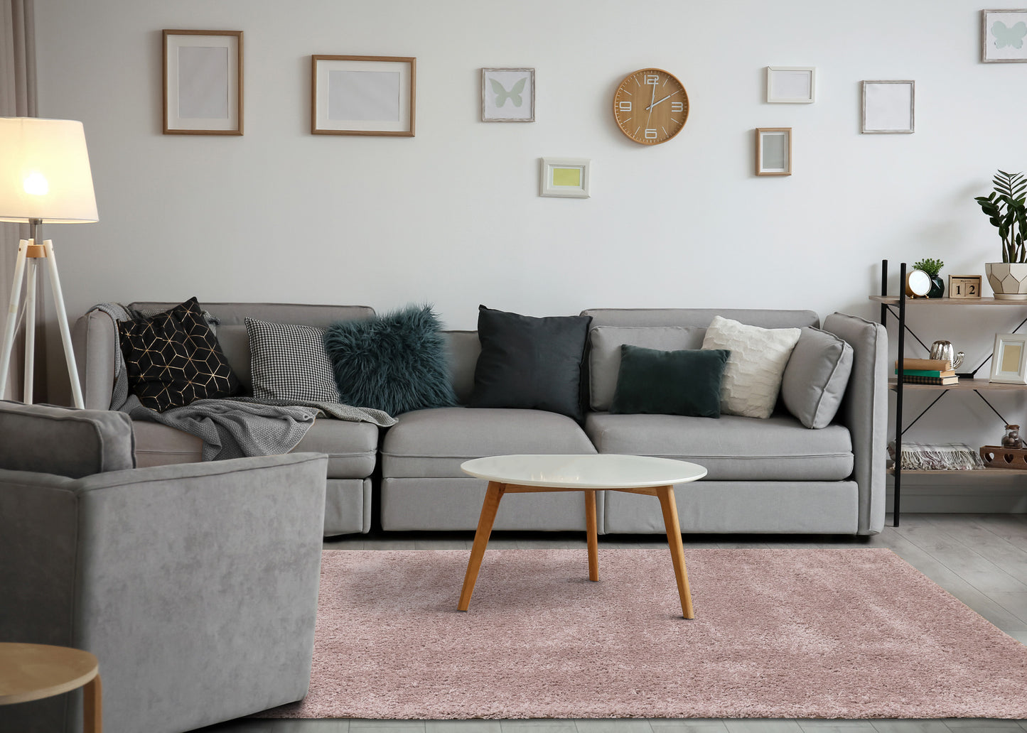Modern Tonal Solid Pink Area Rug