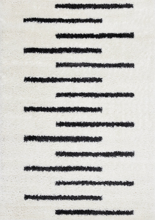 Contemporary Stripes Cream Area Rug