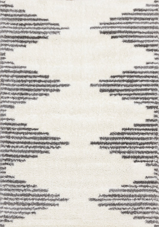 Mid-Century Geometric Cream Area Rug