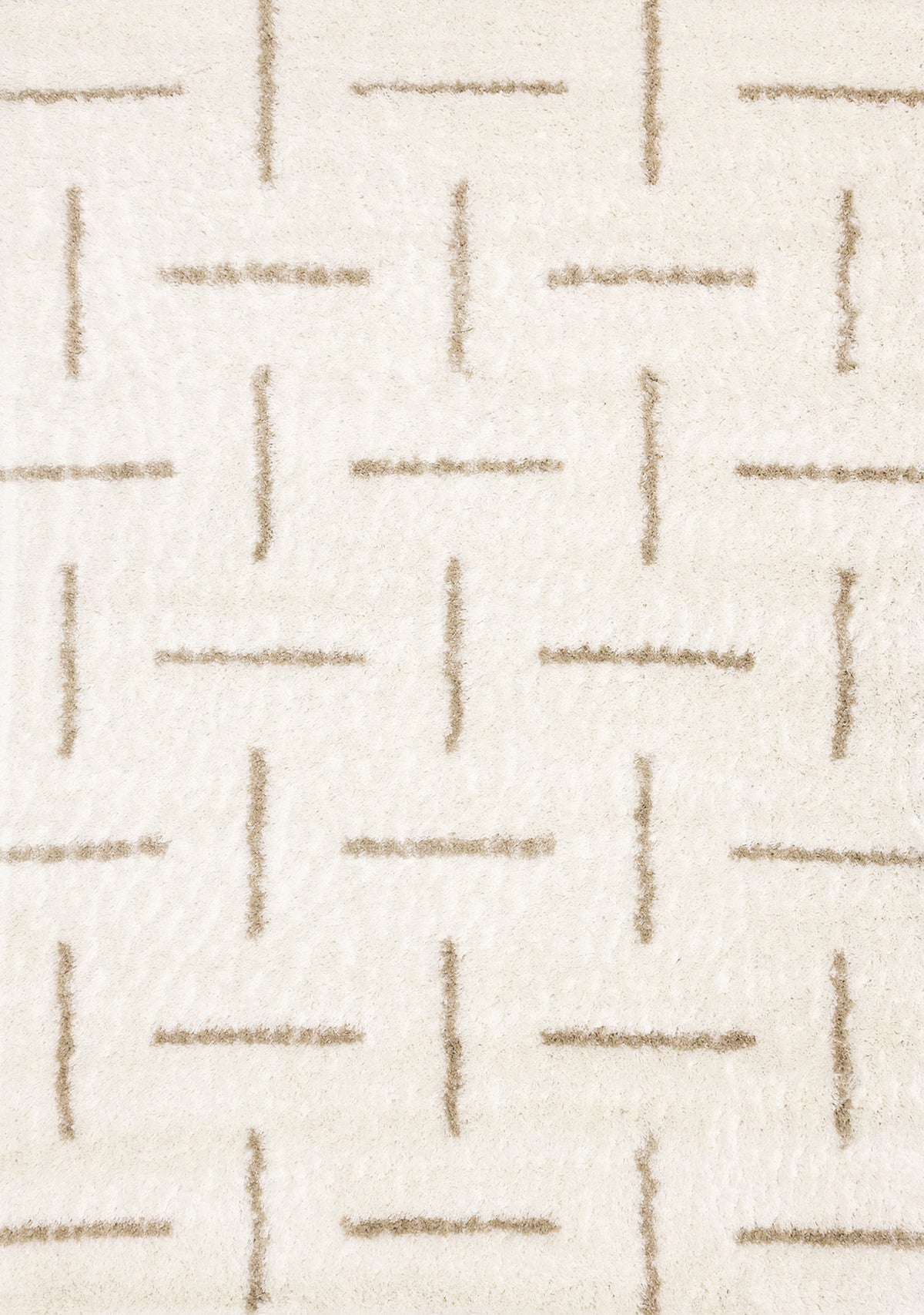 Perla Striped Tonal Solid Contemporary Cream and Brown Indoor Rug