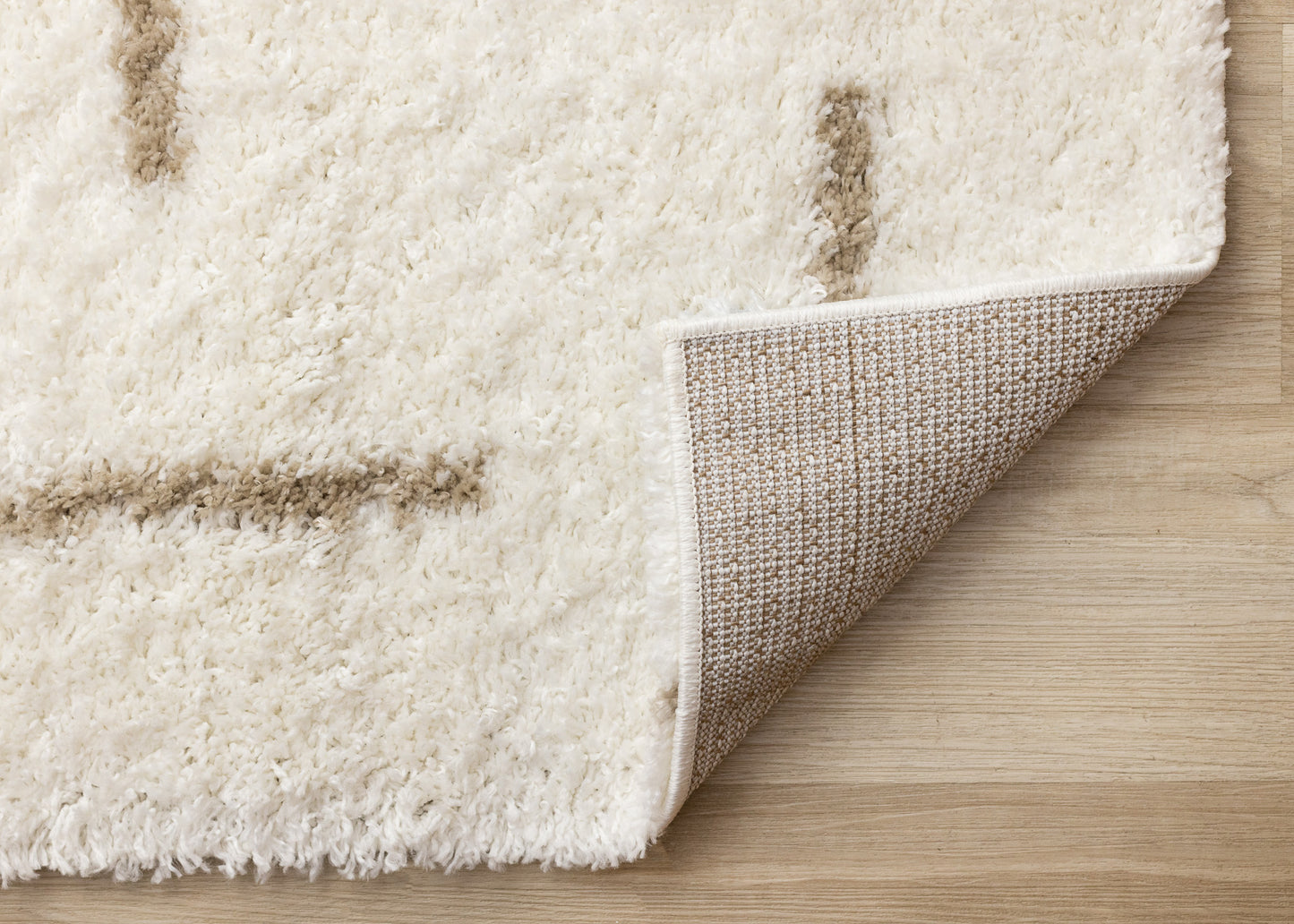 Contemporary Stripes Tonal Solid Cream Area Rug