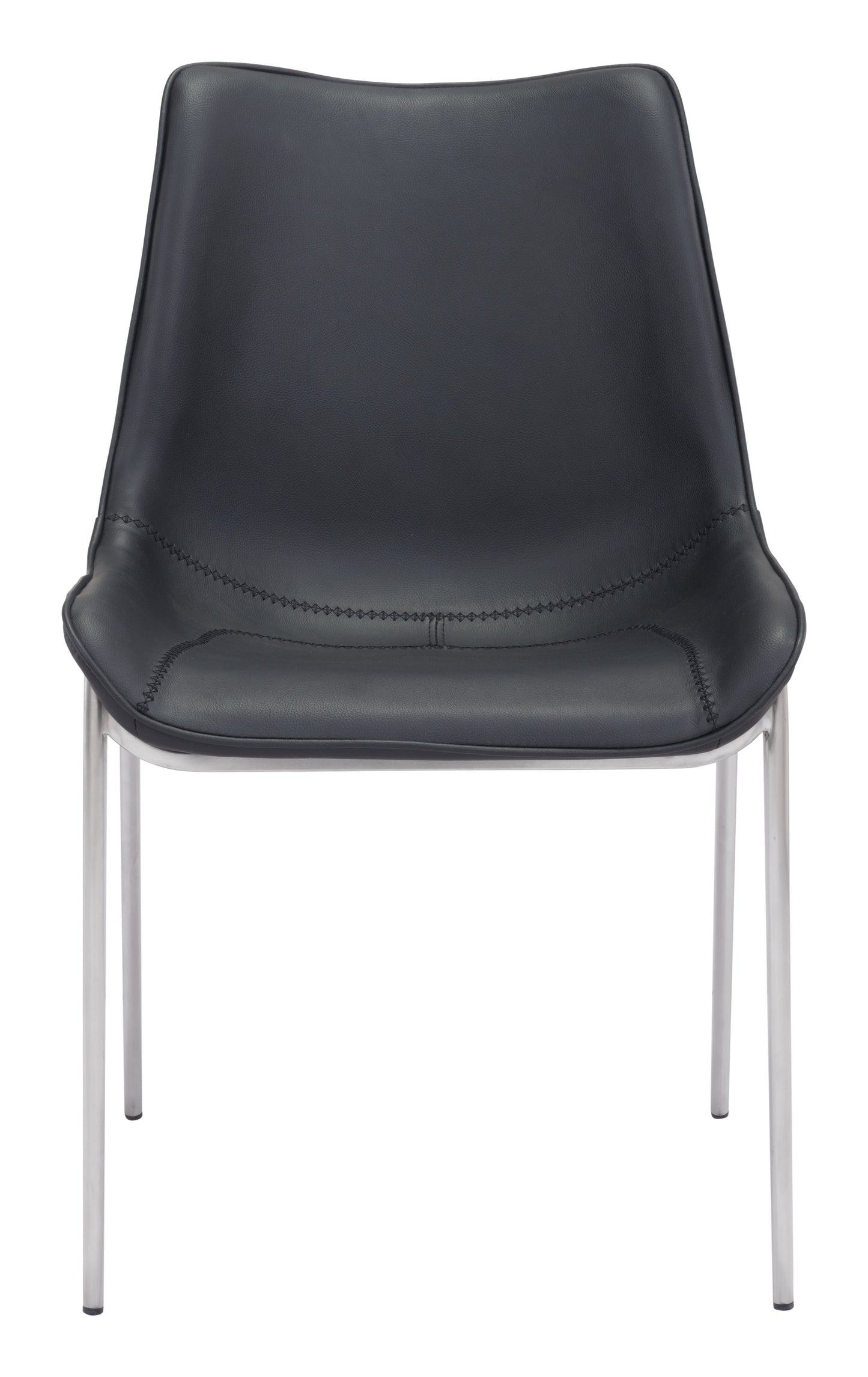 Sillas de comedor (juego de 2) negras y plateadas: asientos modernos y ergonómicos para el hogar y la oficina