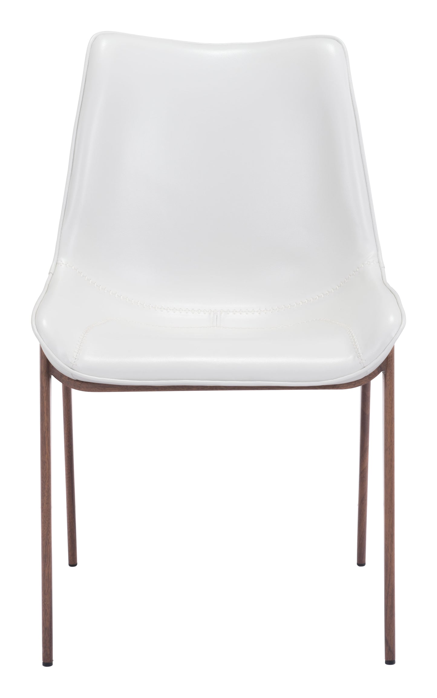 Chaise de salle à manger Magnus (lot de 2) Blanc et noyer