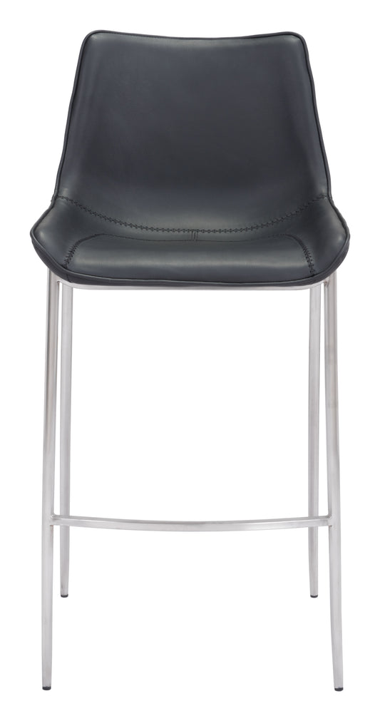 Tabouret de bar Magnus (lot de 2) noir et argent