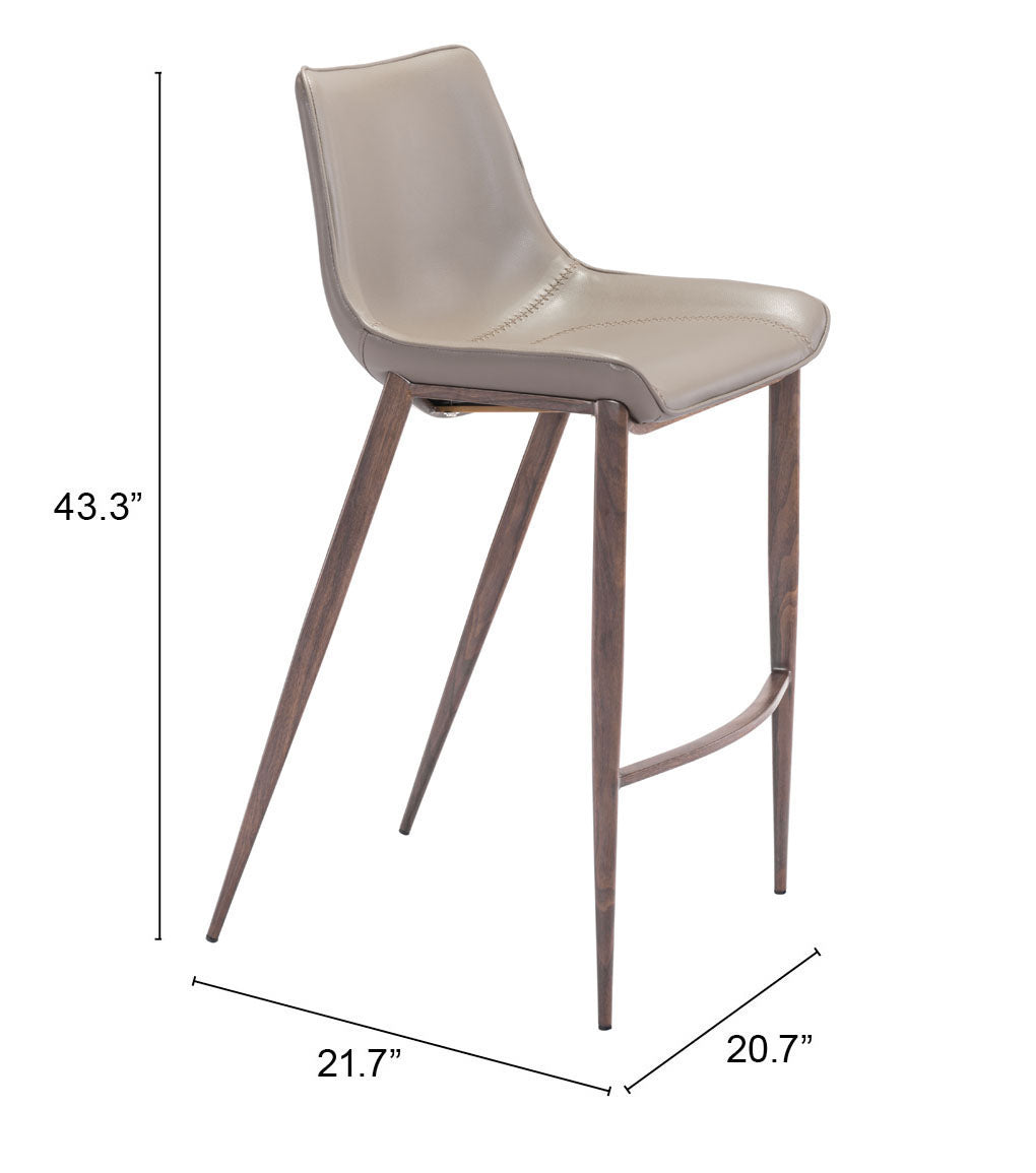 Tabouret de bar Magnus (lot de 2) marron et noyer