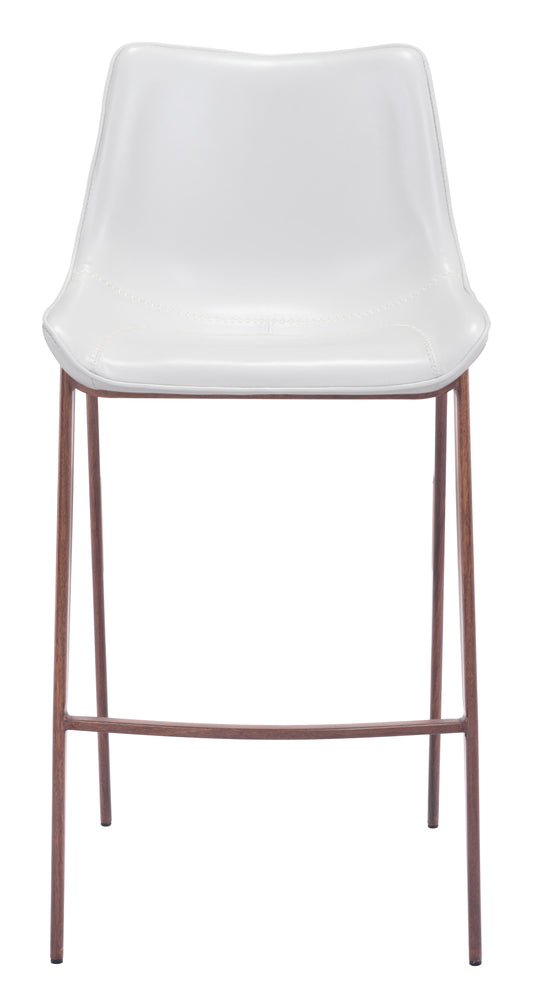 Tabouret de bar Magnus (lot de 2) blanc et noyer