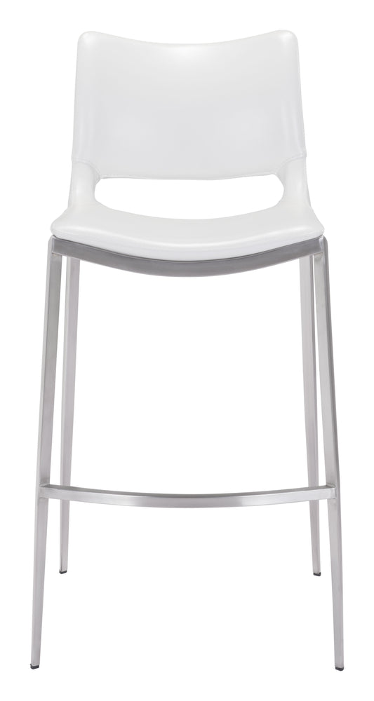 Tabouret de bar Ace (lot de 2) Blanc et argent