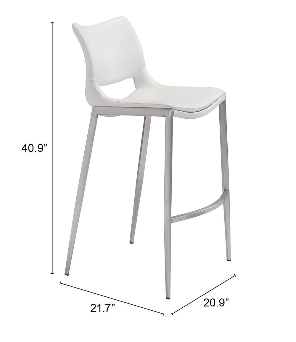Barstool (Set of 2) White & Silver - Premium Quality & Stylish Design for Your Home