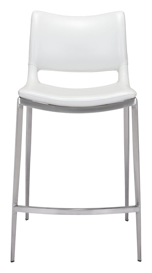 Tabouret de bar Ace (lot de 2) blanc et argent