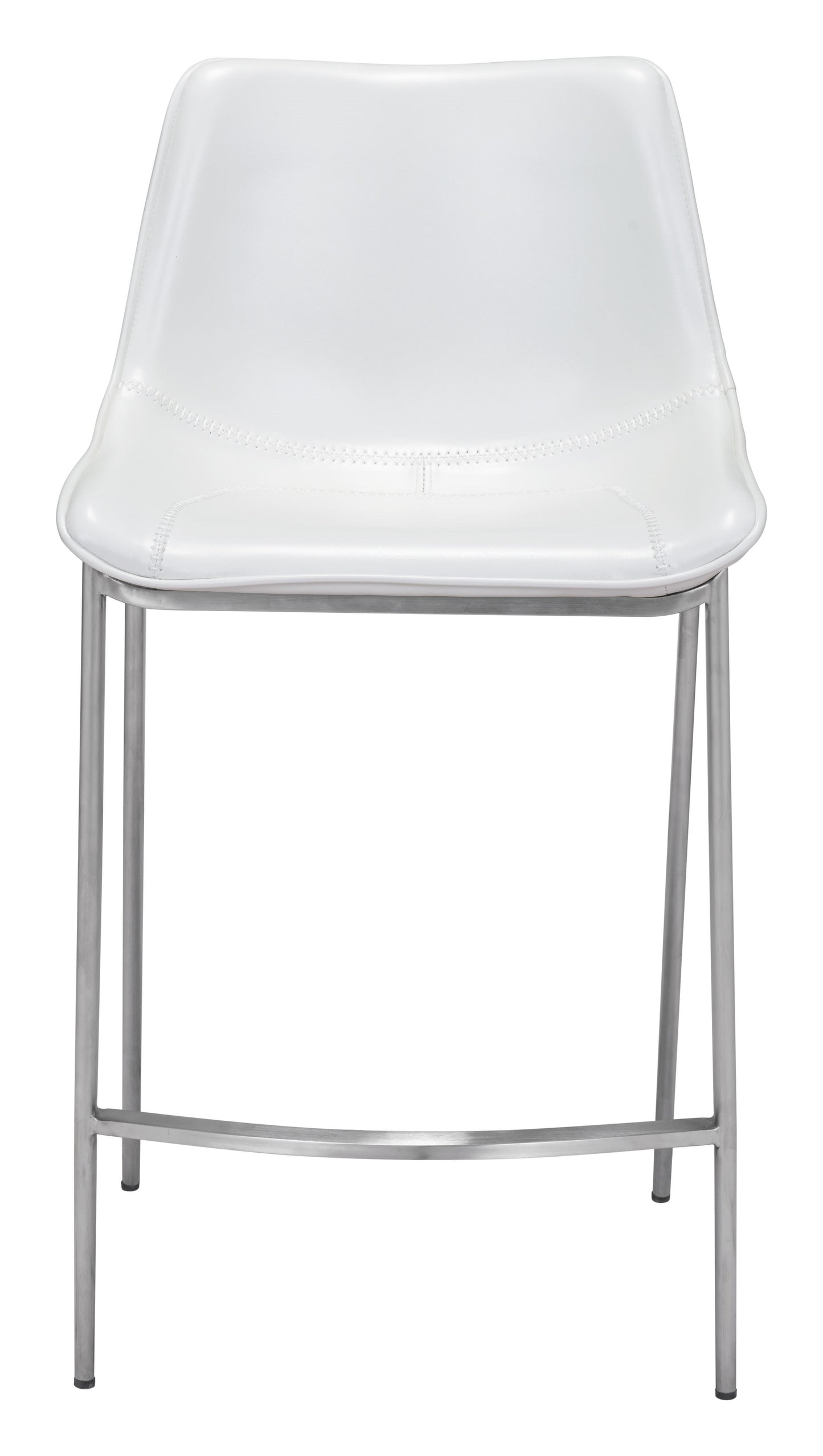 Juego de 2 taburetes de mostrador en blanco y plateado: calidad superior y diseño elegante para tu hogar.