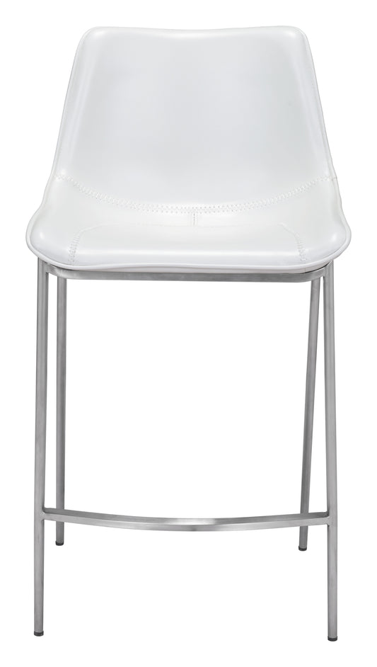 Tabouret de bar Magnus (lot de 2) blanc et argent
