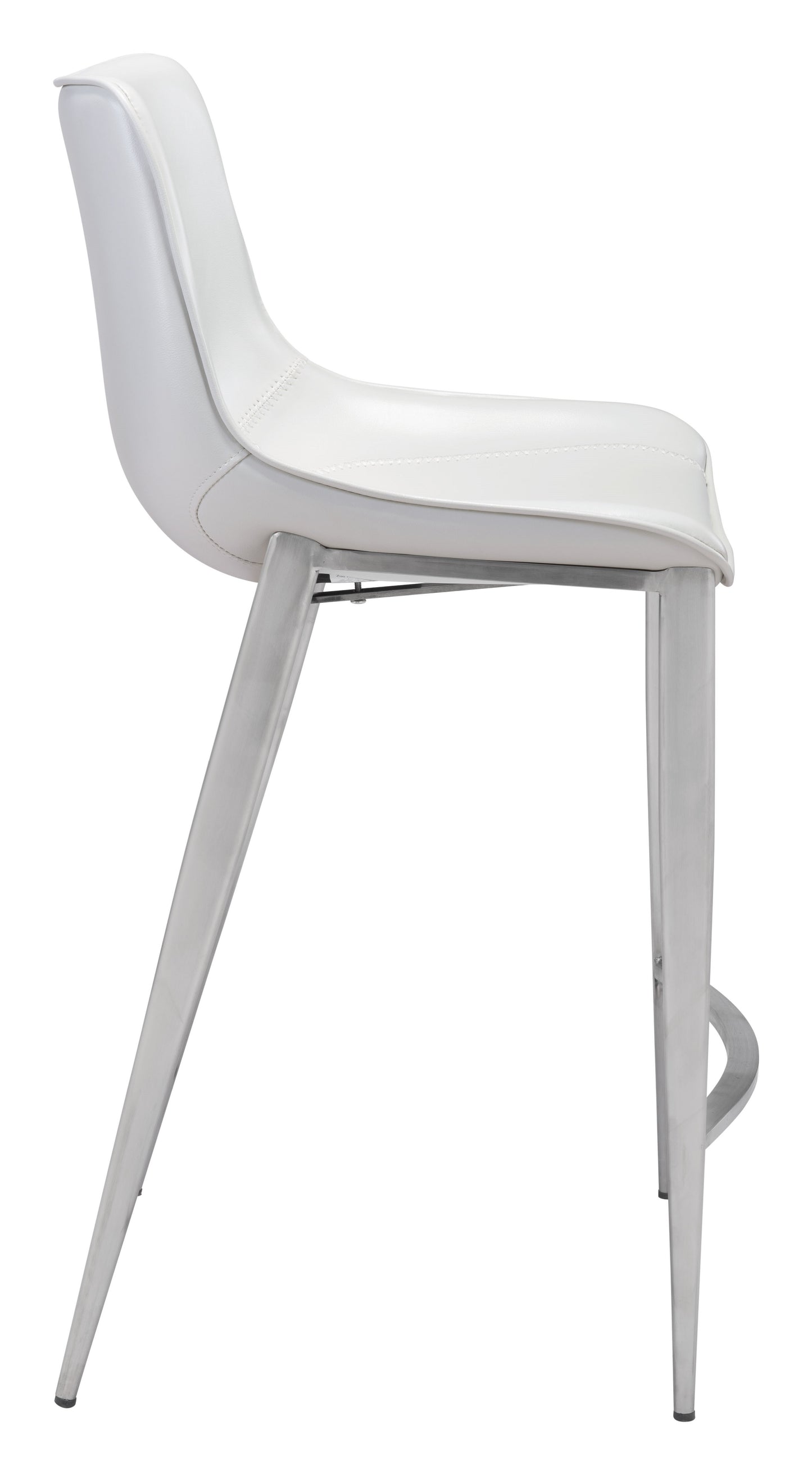 Juego de 2 taburetes de mostrador en blanco y plateado: calidad superior y diseño elegante para tu hogar.