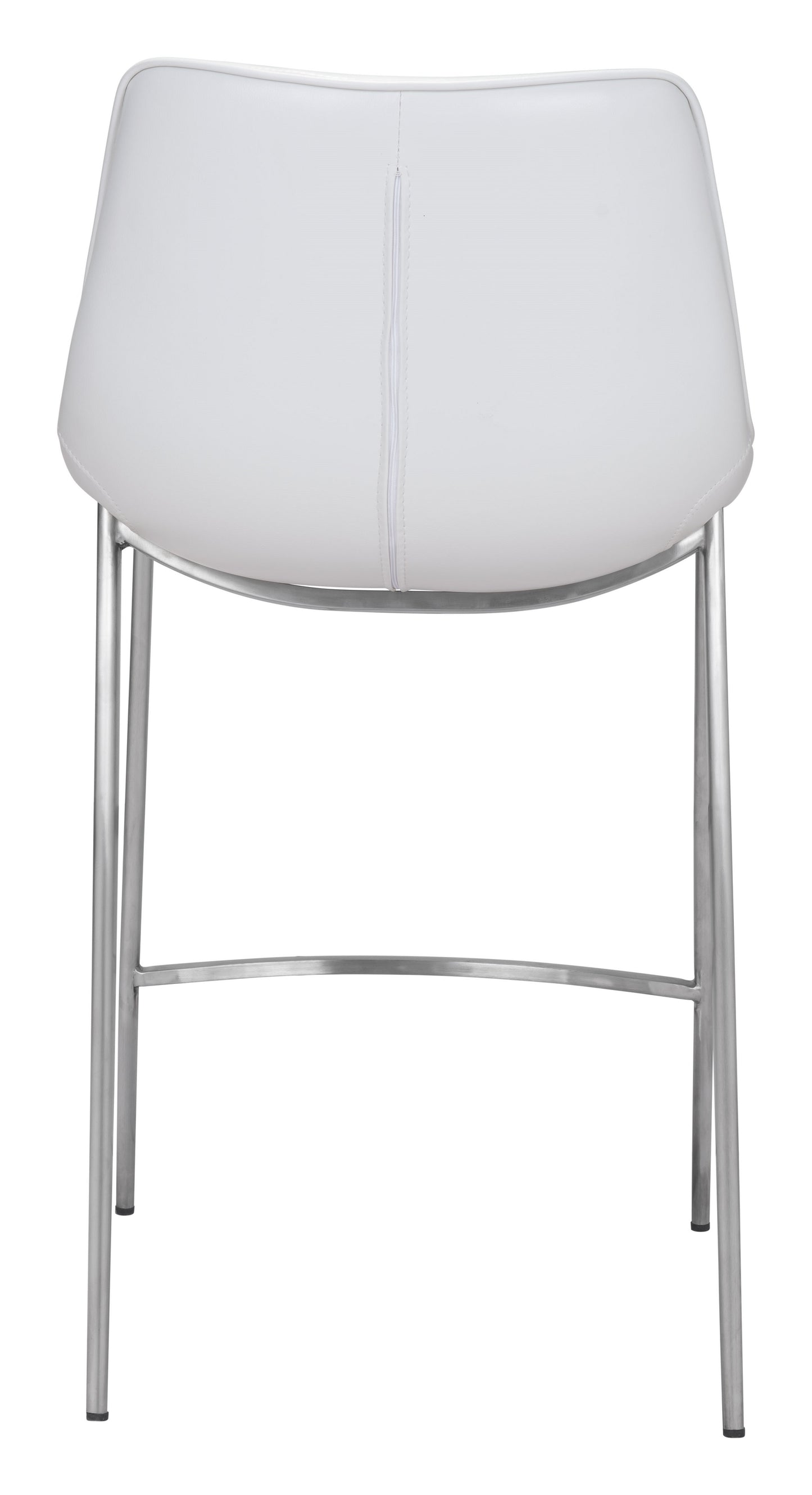 Juego de 2 taburetes de mostrador en blanco y plateado: calidad superior y diseño elegante para tu hogar.