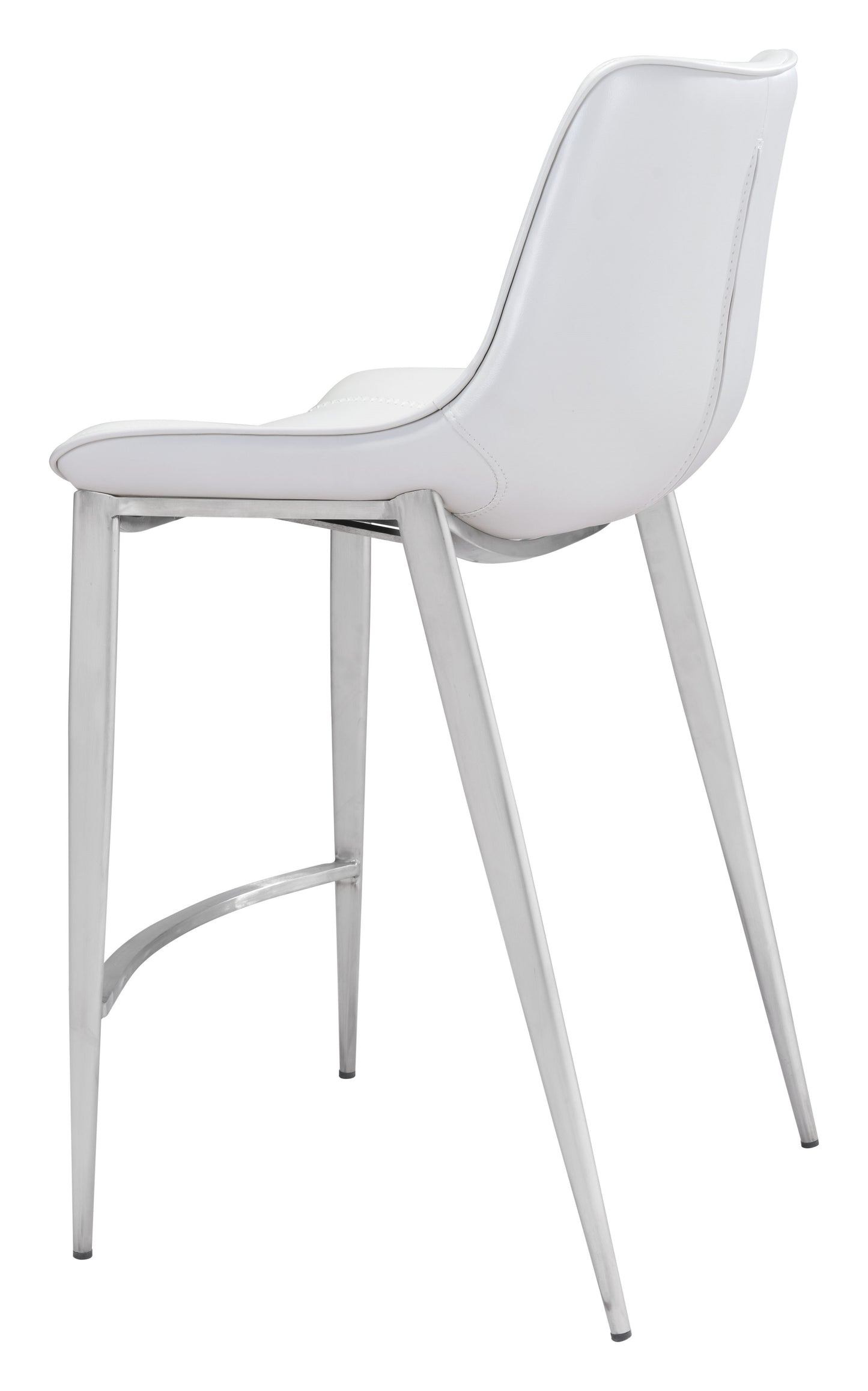 Juego de 2 taburetes de mostrador en blanco y plateado: calidad superior y diseño elegante para tu hogar.
