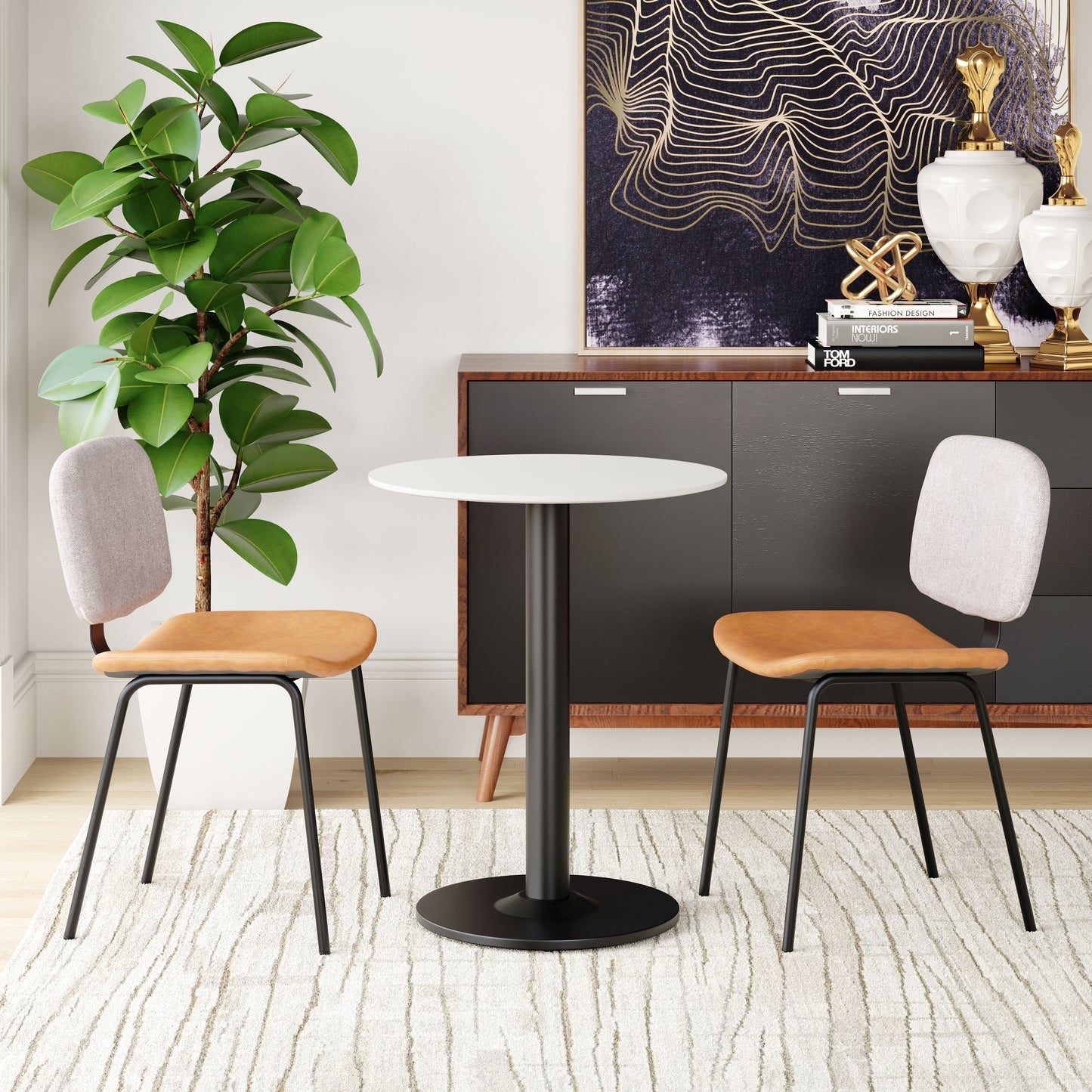 Bistro Table White & Black - Elegant & Durable Dining Table for Stylish Spaces