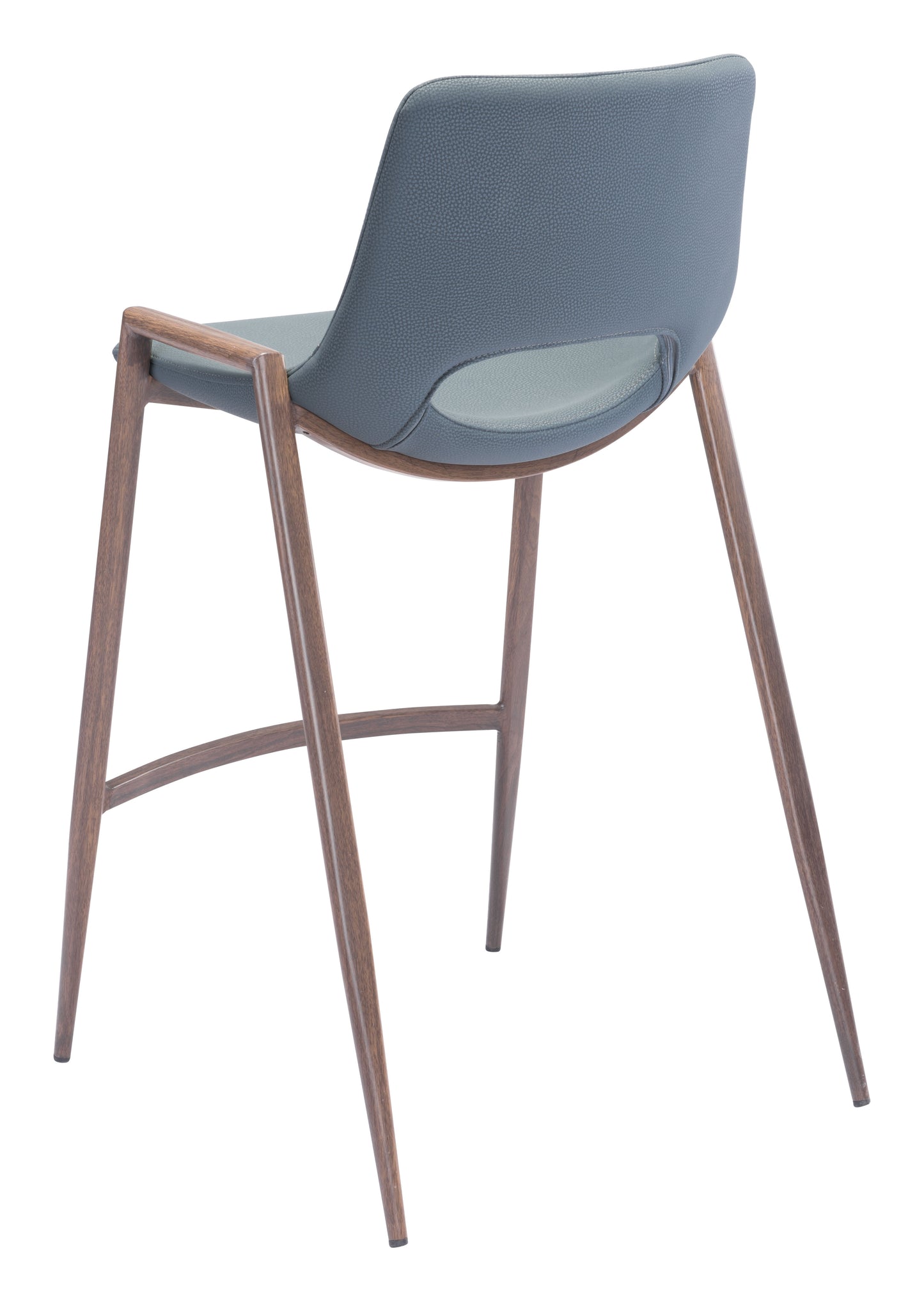 Juego de 2 taburetes de mostrador en gris azulado y nogal: calidad superior y diseño elegante para tu hogar.