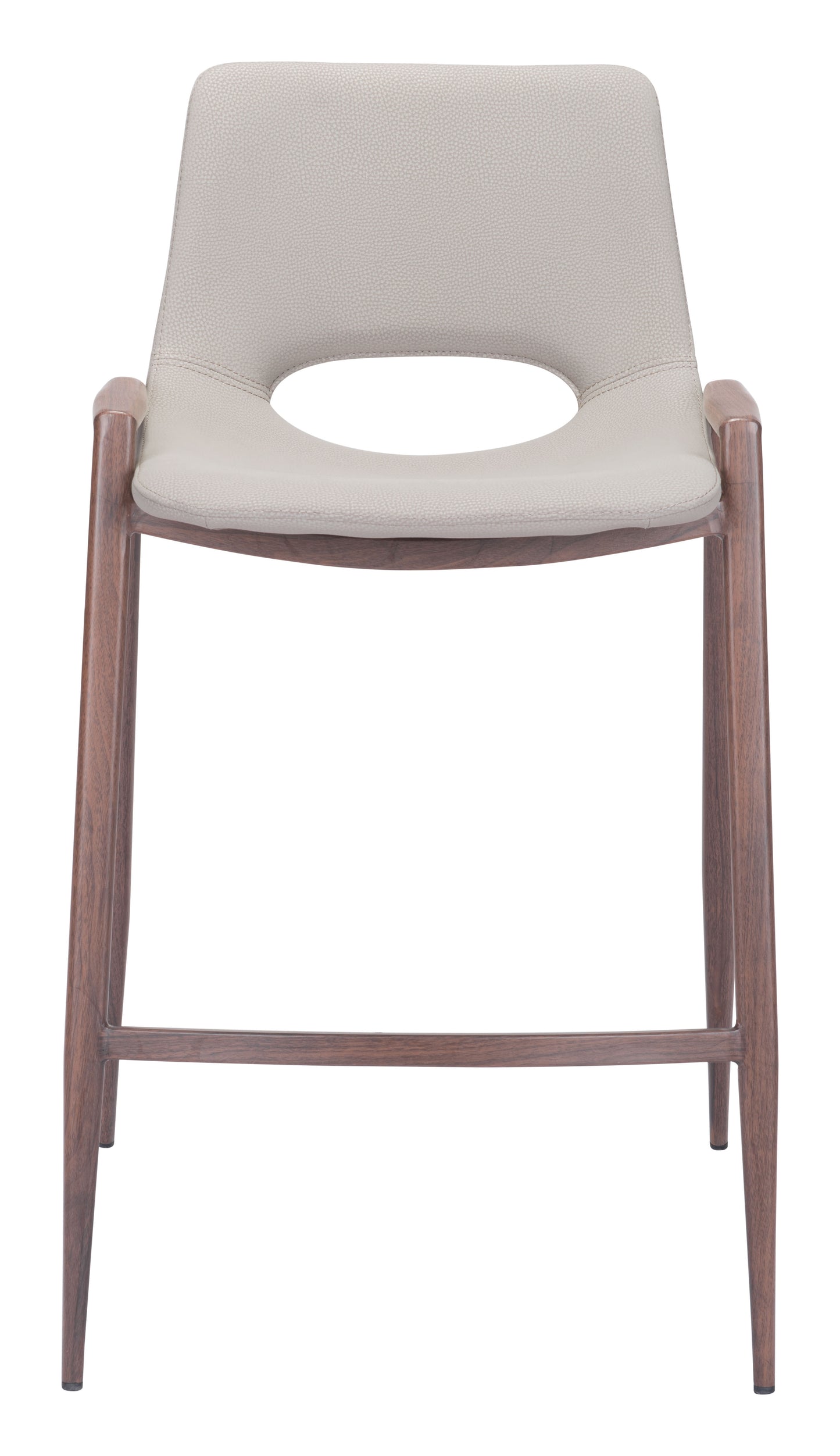 Juego de 2 taburetes de mostrador en beige y nogal: calidad superior y diseño elegante para tu hogar.