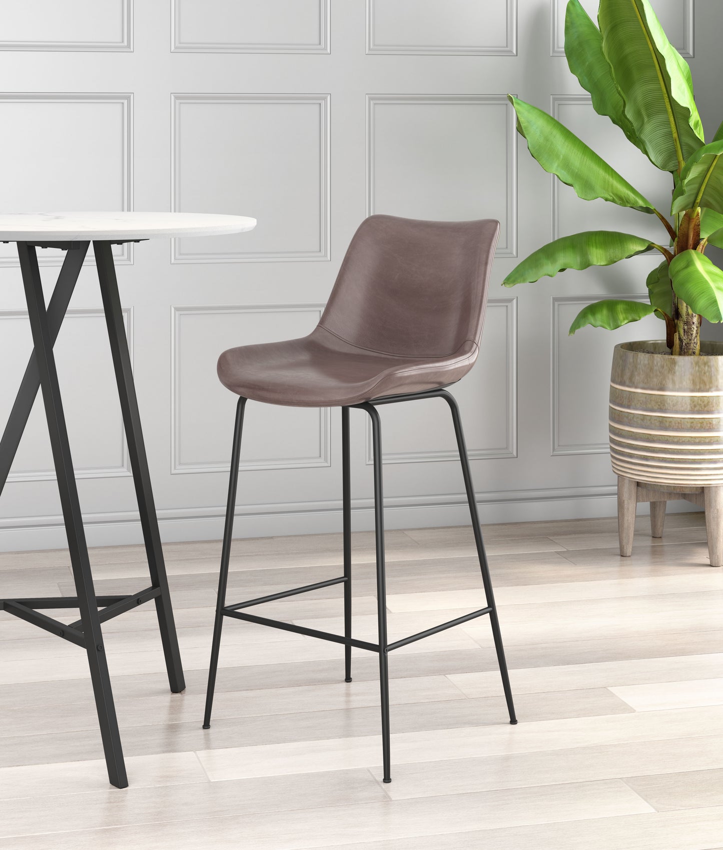Tabouret de bar Byron marron